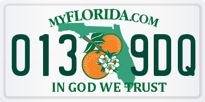 FL license plate 0139DQ