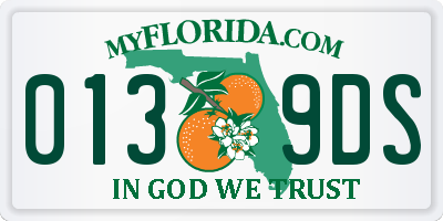 FL license plate 0139DS