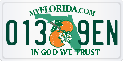 FL license plate 0139EN