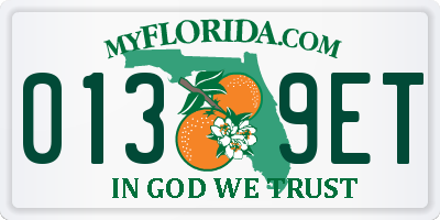 FL license plate 0139ET