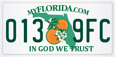 FL license plate 0139FC
