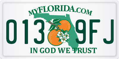 FL license plate 0139FJ