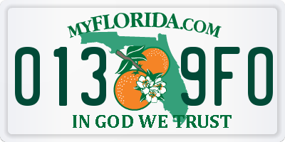 FL license plate 0139FO