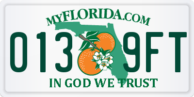 FL license plate 0139FT