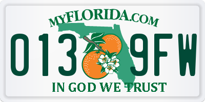 FL license plate 0139FW