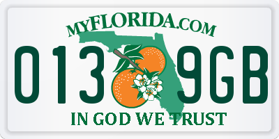 FL license plate 0139GB