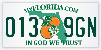 FL license plate 0139GN