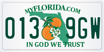 FL license plate 0139GW