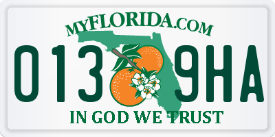 FL license plate 0139HA