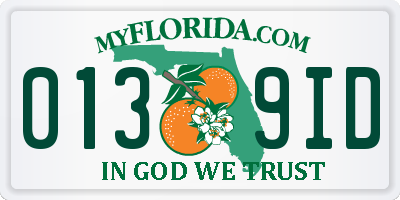 FL license plate 0139ID