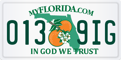 FL license plate 0139IG