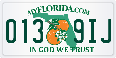 FL license plate 0139IJ