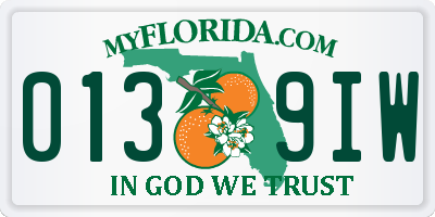 FL license plate 0139IW