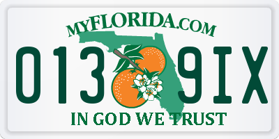 FL license plate 0139IX