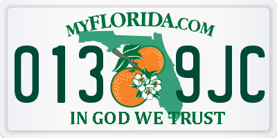 FL license plate 0139JC