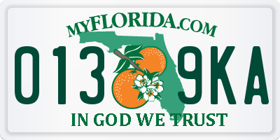 FL license plate 0139KA
