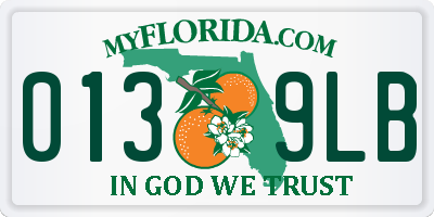 FL license plate 0139LB