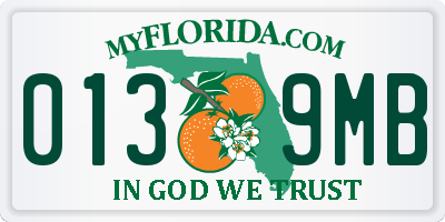 FL license plate 0139MB
