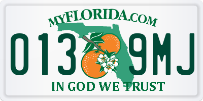 FL license plate 0139MJ