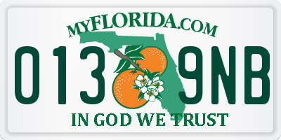 FL license plate 0139NB