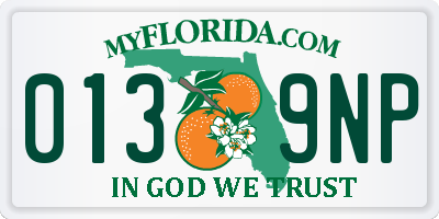 FL license plate 0139NP