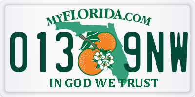 FL license plate 0139NW