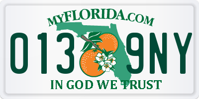 FL license plate 0139NY