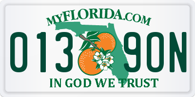 FL license plate 0139ON