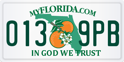 FL license plate 0139PB