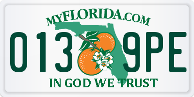 FL license plate 0139PE