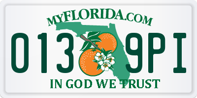 FL license plate 0139PI
