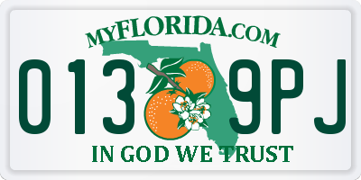 FL license plate 0139PJ