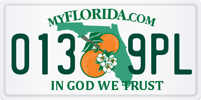 FL license plate 0139PL