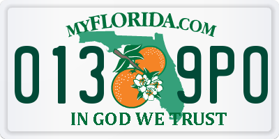 FL license plate 0139PO