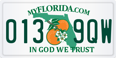 FL license plate 0139QW