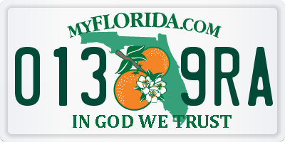 FL license plate 0139RA