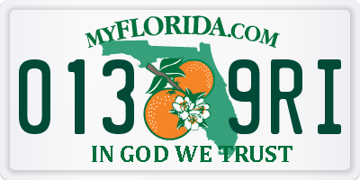 FL license plate 0139RI