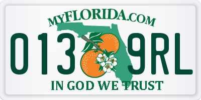 FL license plate 0139RL