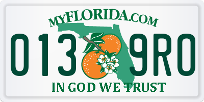 FL license plate 0139RO