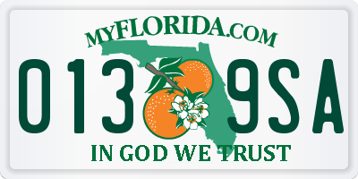 FL license plate 0139SA