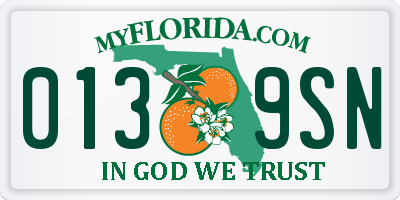FL license plate 0139SN