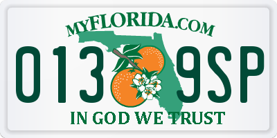 FL license plate 0139SP