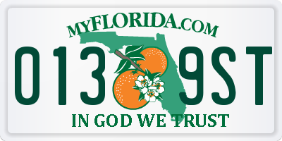 FL license plate 0139ST