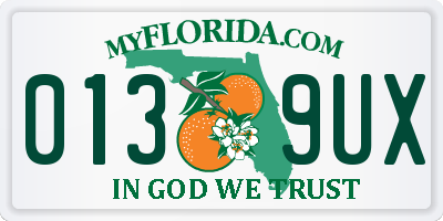 FL license plate 0139UX