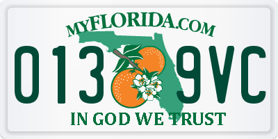 FL license plate 0139VC