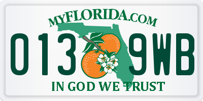 FL license plate 0139WB