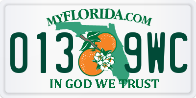 FL license plate 0139WC