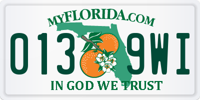 FL license plate 0139WI