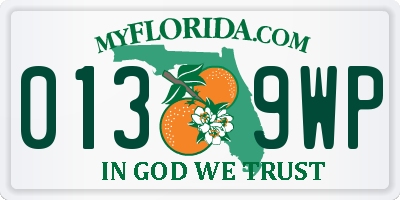 FL license plate 0139WP