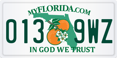 FL license plate 0139WZ